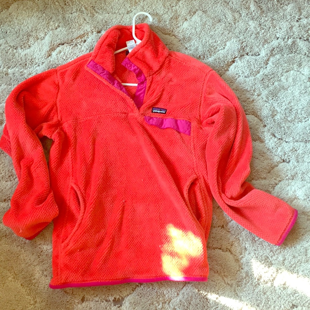 Patagonia orange/pink Synchilla fleece jacket